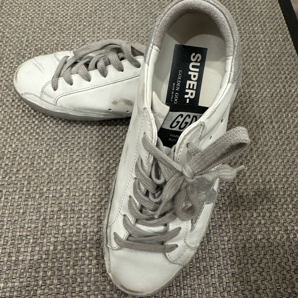 Golden Goose Size 36 women’s sneakers in EEUC white with silver